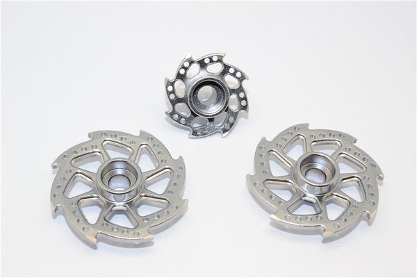 Kyosho Motorcycle NSR500 Aluminum Brake Disk Plate (Swirl 8 Poles) - 3Pcs Set Gray Silver