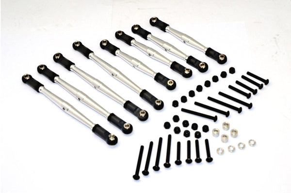 Gmade Komodo Aluminum 4mm Anti-Thread Upper+Lower Link Parts - 8Pcs Set Silver