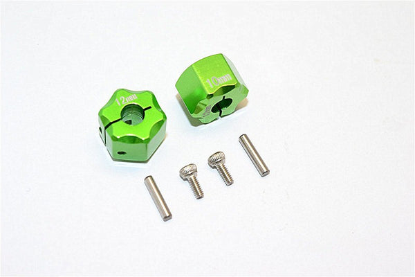 Thunder Tiger Kaiser XS Aluminum Wheel Hex (12mm X 10mm) - 2Pcs Set Green