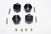 Thunder Tiger Kaiser XS Aluminum Wheel Hex (12mm X 10mm) - 4Pcs Set Black