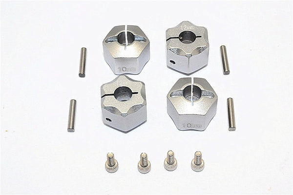 Thunder Tiger Kaiser XS Aluminum Wheel Hex (12mm X 10mm) - 4Pcs Set Gray Silver