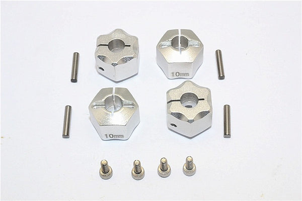 Thunder Tiger Kaiser XS Aluminum Wheel Hex (12mm X 10mm) - 4Pcs Set Silver
