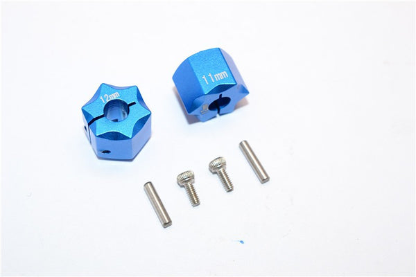 Thunder Tiger Kaiser XS Aluminum Wheel Hex (12mm X 11mm) - 2Pcs Set Blue