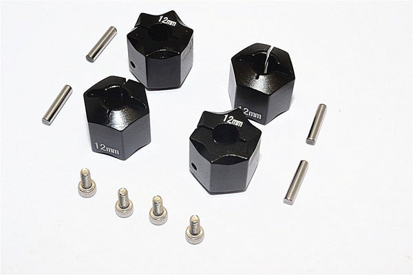 Thunder Tiger Kaiser XS Aluminum Wheel Hex (12mm X 12mm) - 4Pcs Set Black