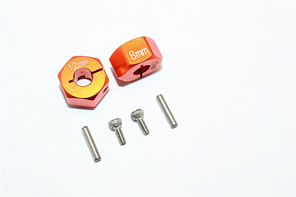 Thunder Tiger Kaiser XS Aluminum Wheel Hex (12mm X 8mm) - 2Pcs Set Orange
