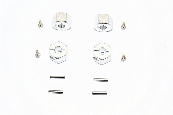 Thunder Tiger Kaiser XS Aluminum Wheel Hex (12mm X 9mm) - 4Pcs Set Silver