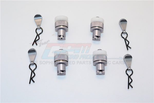 Thunder Tiger Kaiser XS Aluminum Front & Rear Magnet Body Mount - 1 Set Gray Silver