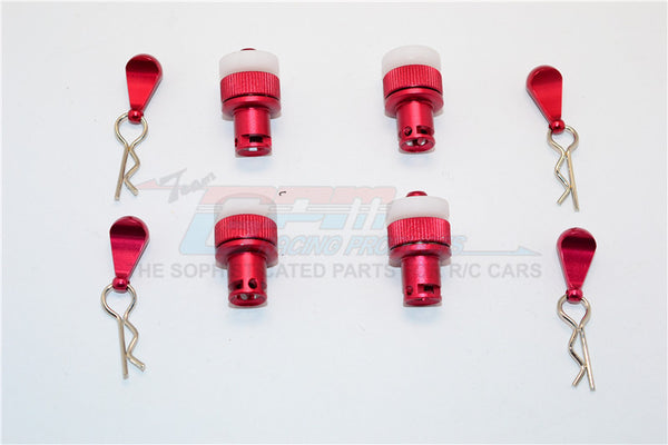 Thunder Tiger Kaiser XS Aluminum Front & Rear Magnet Body Mount - 1 Set Red