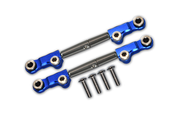 Losi 1/18 Mini-T 2.0 2WD Stadium Truck Aluminum + Stainless Steel Rear Upper Arm Tie Rod - 6Pc Set Blue