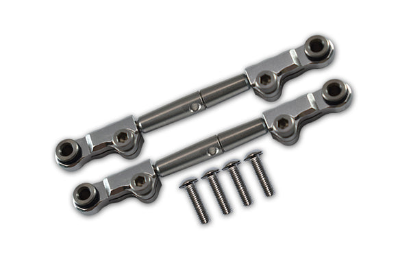 Losi 1/18 Mini-T 2.0 2WD Stadium Truck Aluminum + Stainless Steel Rear Upper Arm Tie Rod - 6Pc Set Silver