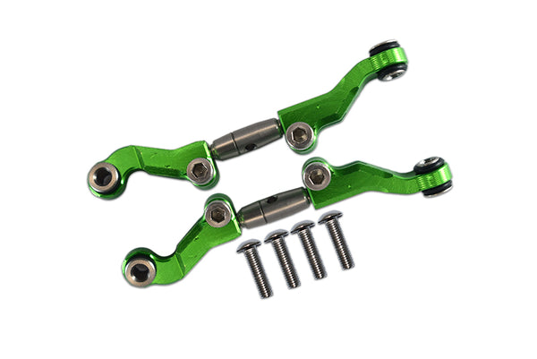 Losi 1/18 Mini-T 2.0 2WD Stadium Truck Aluminum + Stainless Steel Adjustable Front Steering Tie Rod - 6Pc Set Green