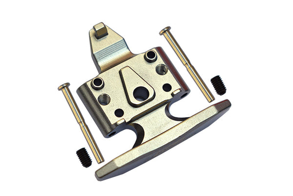 Losi 1/18 Mini-T 2.0 2WD Stadium Truck Aluminum Front Bumper with D-Rings + Aluminum Front Skid Plate - 5Pc Set Gray Silver