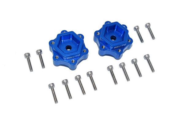 Losi 1/8 LMT 4WD Solid Axle Monster Truck LOS04022 Aluminum Hex Adapters Converter (+5mm) - 14Pc Set Blue