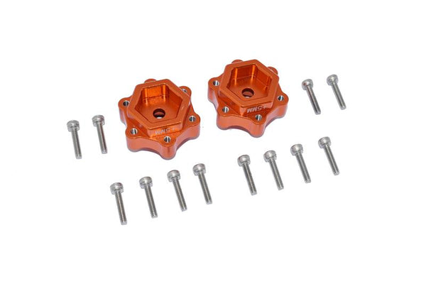 Losi 1/8 LMT 4WD Solid Axle Monster Truck LOS04022 Aluminum Hex Adapters Converter (+5mm) - 14Pc Set Orange
