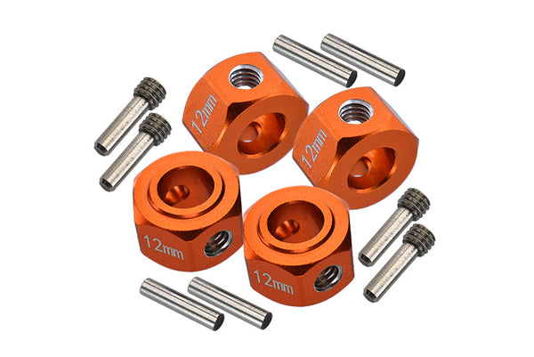 Losi 1/8 LMT 4WD Solid Axle Monster Truck LOS04022 Aluminum 6061-T6 Hex Adapter (12mmx8mm) - Orange