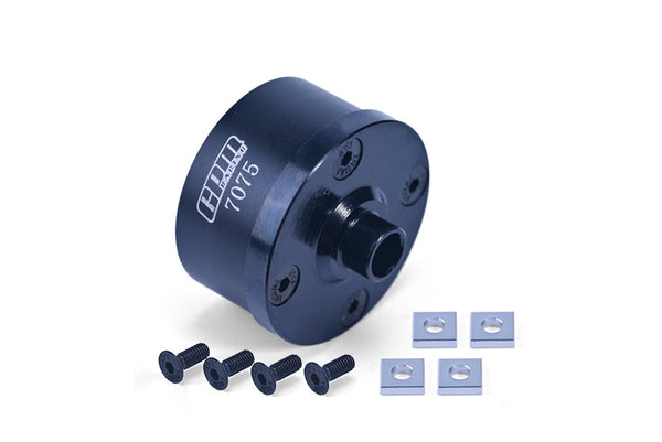 Medium Carbon Steel+Aluminium 7075 Front Middle Rear Diff Case For LOSI 1:8 LMT 4WD Solid Axle Monster Truck / LMT Mega Truck / LMT Grave Digger/Son-uva Digger / TLR Tuned LMT Kit Upgrades - Black