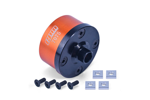 Medium Carbon Steel+Aluminium 7075 Front Middle Rear Diff Case For LOSI 1:8 LMT 4WD Solid Axle Monster Truck / LMT Mega Truck / LMT Grave Digger/Son-uva Digger / TLR Tuned LMT Kit Upgrades - Orange