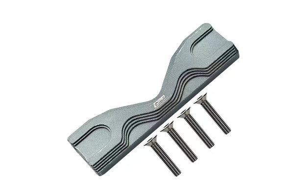 Aluminum Front Or Rear Frame Brace For Losi 1:8 LMT 4WD Solid Axle Monster Truck LOS04022 / Mega Truck Brushless LOS04024 / LMT Grave Digger / Son-uva Digger LOS04021 Upgrades - 5Pc Set Gray Silver