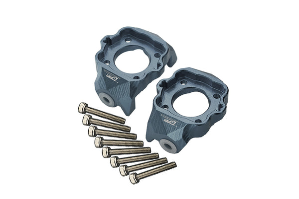 Aluminum Front C-Hubs For Losi 1:8 LMT 4WD Solid Axle Monster Truck LOS04022 / LMT Mega Truck Brushless LOS04024 / LMT Grave Digger / Son-uva Digger LOS04021 Upgrades - 10Pc Set Gray Silver