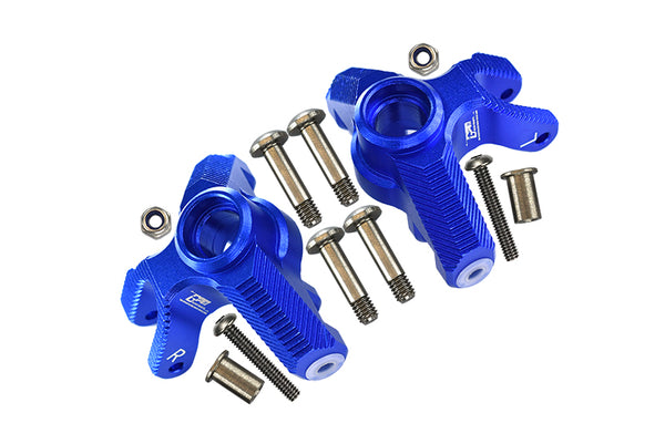 Aluminum Front Knuckle Arm For Losi 1:8 LMT 4WD Solid Axle Monster Truck LOS04022 / LMT Mega Truck Brushless LOS04024 / LMT Grave Digger / Son-uva Digger LOS04021 Upgrades - 12Pc Set Blue