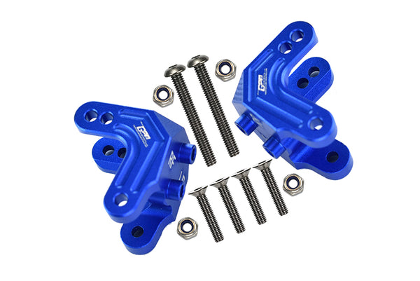 Aluminum Front Or Rear Shock Mount For Losi 1:8 LMT 4WD Solid Axle Monster Truck LOS04022 / LMT Mega Truck Brushless LOS04024 / LMT Grave Digger / Son-uva Digger LOS04021 Upgrades - 2Pc Set Blue