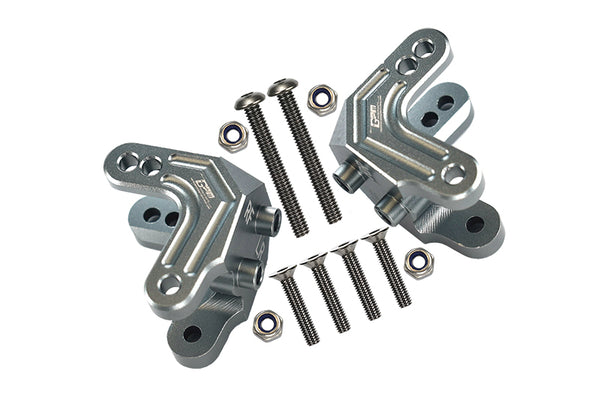 Aluminum Front Or Rear Shock Mount For Losi 1:8 LMT 4WD Solid Axle Monster Truck LOS04022 / LMT Mega Truck Brushless LOS04024 / LMT Grave Digger / Son-uva Digger LOS04021 Upgrades - 2Pc Set Gray Silver
