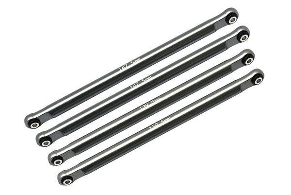 Losi 1/8 LMT 4WD Solid Axle Monster Truck LOS04022 Aluminum Front Or Rear Upper & Lower Chassis Links Parts Tree - 4Pc Set Gray Silver