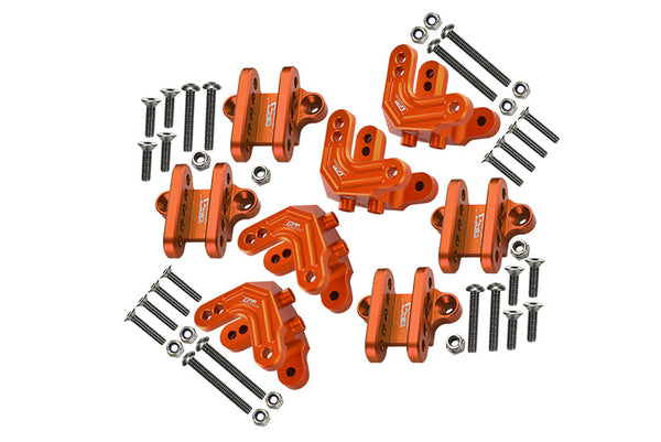 Losi 1/8 LMT 4WD Solid Axle Monster Truck LOS04022 Aluminum Upgrade Combo Set C (Front & Rear Shock Mounts + Front & Rear Lower Shock Mounts) - Orange