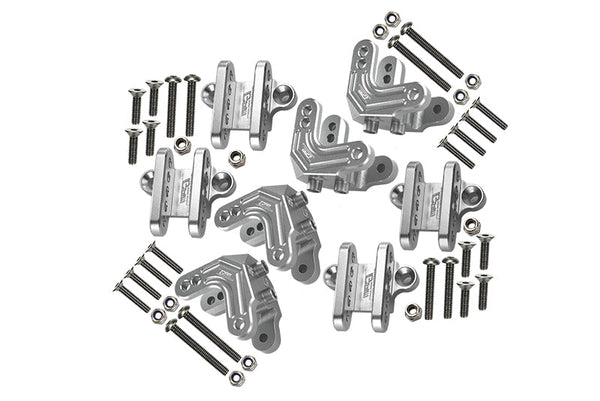 Losi 1/8 LMT 4WD Solid Axle Monster Truck LOS04022 Aluminum Upgrade Combo Set C (Front & Rear Shock Mounts + Front & Rear Lower Shock Mounts) - Silver