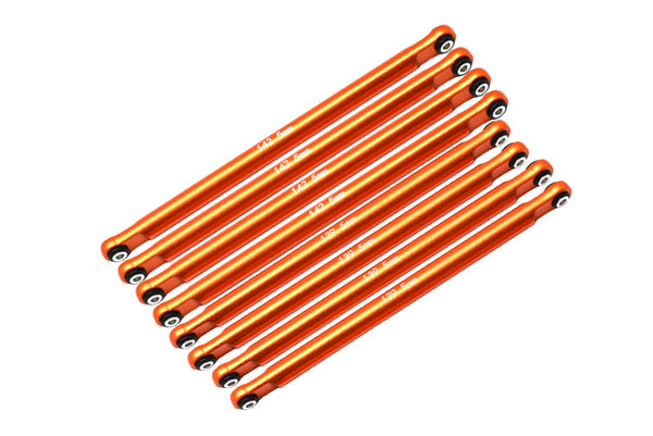 Losi 1/8 LMT 4WD Solid Axle Monster Truck LOS04022 Aluminum Upgrade Combo Set A (Front and Rear Upper & Lower Chassis Links) - Orange