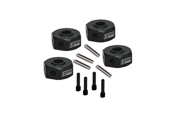 Aluminum 7075 Hex Adapters (12mm) For Losi 1/18 Mini LMT 4X4 Brushed Monster Truck RTR-LOS01026 Upgrade Parts - Black