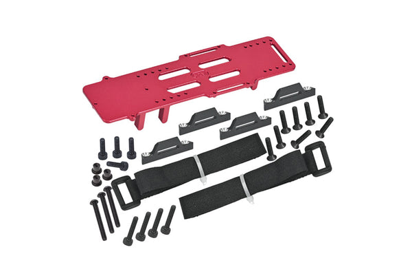 Aluminum 7075 Large Capacity Battery Compartment With ESC and Receiving Bracket For Losi 1/18 Mini LMT 4X4 Brushed Monster Truck RTR-LOS01026 Upgrades - Red