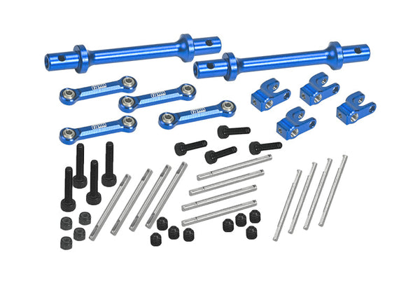 Aluminum 7075 Front & Rear Sway Bar Set For Losi 1/18 Mini LMT 4X4 Brushed Monster Truck RTR-LOS01026 Upgrades - Blue