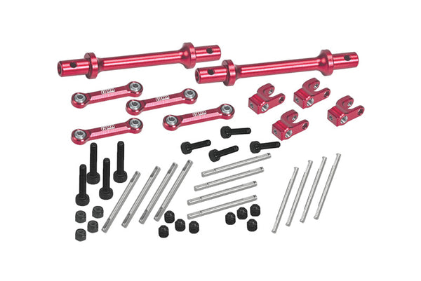 Aluminum 7075 Front & Rear Sway Bar Set For Losi 1/18 Mini LMT 4X4 Brushed Monster Truck RTR-LOS01026 Upgrades - Red