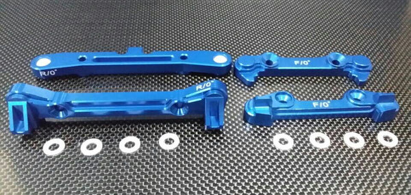 Team Losi 5ive-T Aluminum Front Arm Bulk (0 Degree) + Rear Arm Bulk (4 Degree) - 4Pcs Blue