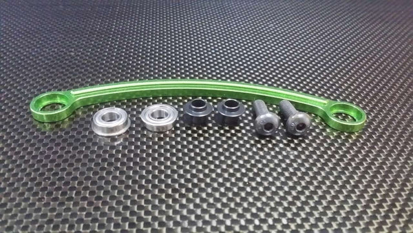Team Losi 5ive-T Aluminum Steering Centerlink With Bearings (6X12X4mm Flanged Bearings - 2Pcs) & Stainless Steel King Pins - 1 Set Green