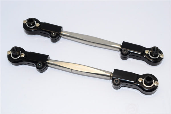 Team Losi 5ive-T Steel Front Upper Arm With Aluminum Rod End (Tie Rod Design) - 1Pr Black