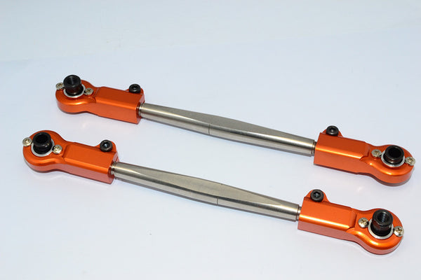 Team Losi 5ive-T Steel Rear Upper Arm With Aluminum Rod End (Tie Rod Design) - 1Pr Orange