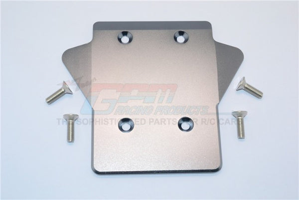 Team Losi 5ive-T Aluminum 7075 Rear Gear Box Protector - 1Pc Gray Silver