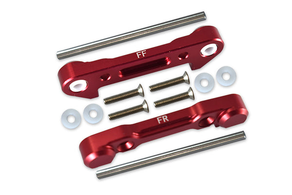 Losi 1:10 Lasernut U4 Tenacity LOS03028 / Tenacity DB Pro LOS03027V2 Upgrade Parts Aluminum Front Lower Suspension Mount - 12Pc Set Red