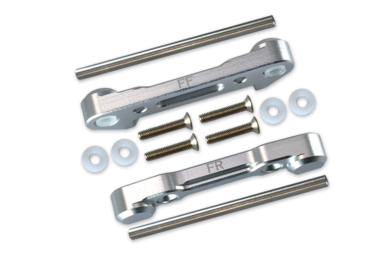 Losi 1:10 Lasernut U4 Tenacity LOS03028 / Tenacity DB Pro LOS03027V2 Upgrade Parts Aluminum Front Lower Suspension Mount - 12Pc Set Silver