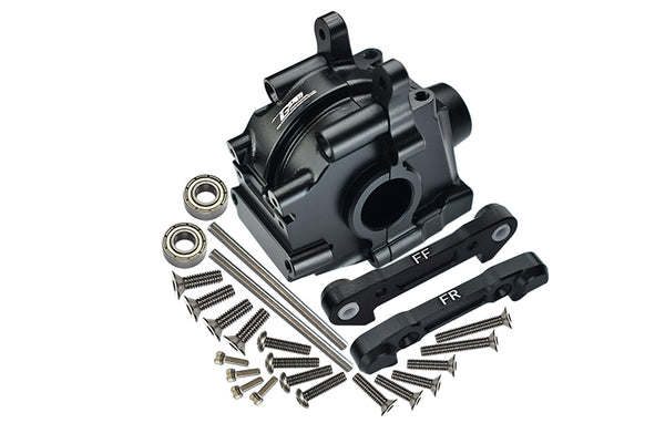 Losi 1:10 Lasernut U4 Tenacity LOS03028 / Tenacity DB Pro LOS03027V2 Upgrade Parts Aluminum Front Gear Box + Front Lower Suspension Mount - 26Pc Set Black