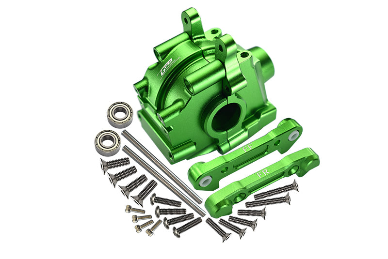 Losi 1:10 Lasernut U4 Tenacity LOS03028 / Tenacity DB Pro LOS03027V2 Upgrade Parts Aluminum Front Gear Box + Front Lower Suspension Mount - 26Pc Set Green