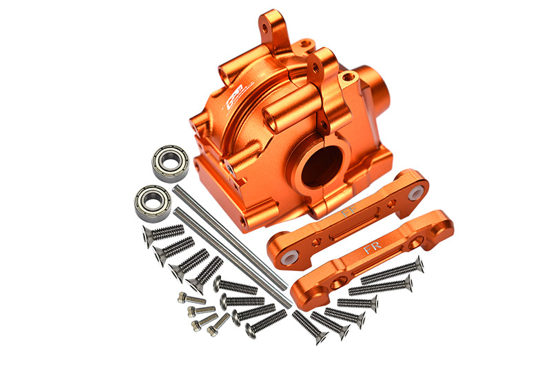 Losi 1:10 Lasernut U4 Tenacity LOS03028 / Tenacity DB Pro LOS03027V2 Upgrade Parts Aluminum Front Gear Box + Front Lower Suspension Mount - 26Pc Set Orange