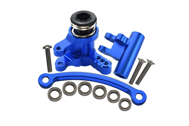 Losi 1:10 Lasernut U4 Tenacity LOS03028 / Tenacity DB Pro LOS03027V2 Upgrade Parts Aluminum Steering Assembly - 12Pc Set Blue