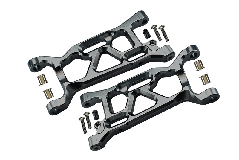 Losi 1:10 Lasernut U4 Tenacity LOS03028 / Tenacity DB Pro LOS03027V2 Upgrade Parts Aluminum Front Lower Arms - 12Pc Set Gray Silver