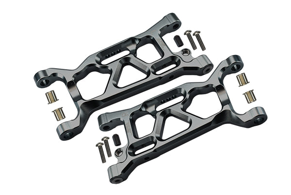 Losi 1:10 Lasernut U4 Tenacity LOS03028 / Tenacity DB Pro LOS03027V2 Upgrade Parts Aluminum Front Lower Arms - 12Pc Set Gray Silver