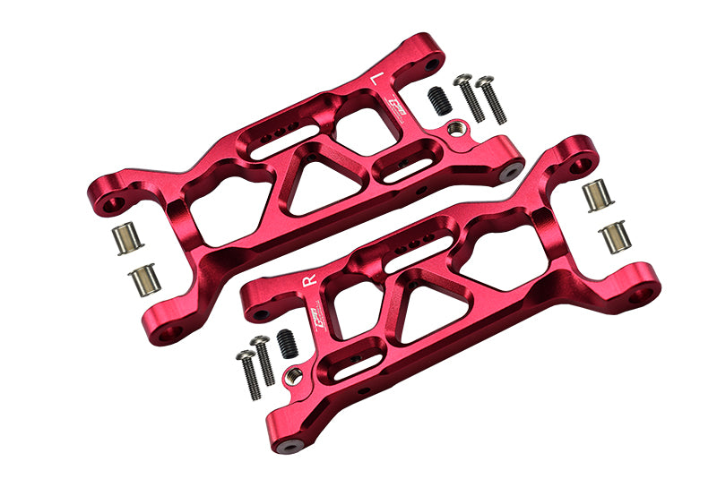 Losi 1:10 Lasernut U4 Tenacity LOS03028 / Tenacity DB Pro LOS03027V2 Upgrade Parts Aluminum Front Lower Arms - 12Pc Set Red