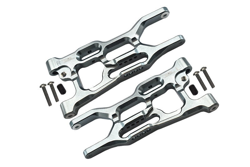Losi 1:10 Lasernut U4 Tenacity LOS03028 / Tenacity DB Pro LOS03027V2 Upgrade Parts Aluminum Rear Lower Arms - 8Pc Set Silver
