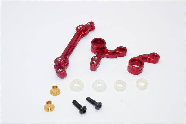 Tamiya M06 Aluminum Steering Assembly - 3Pcs Set Red